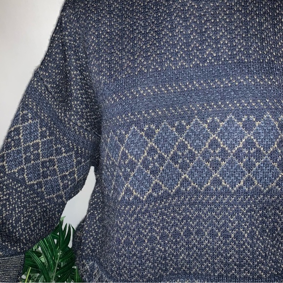 v i n t a g e :: Oversized Textured Geometric Grandpa Knit Sweater - Picture 4 of 8